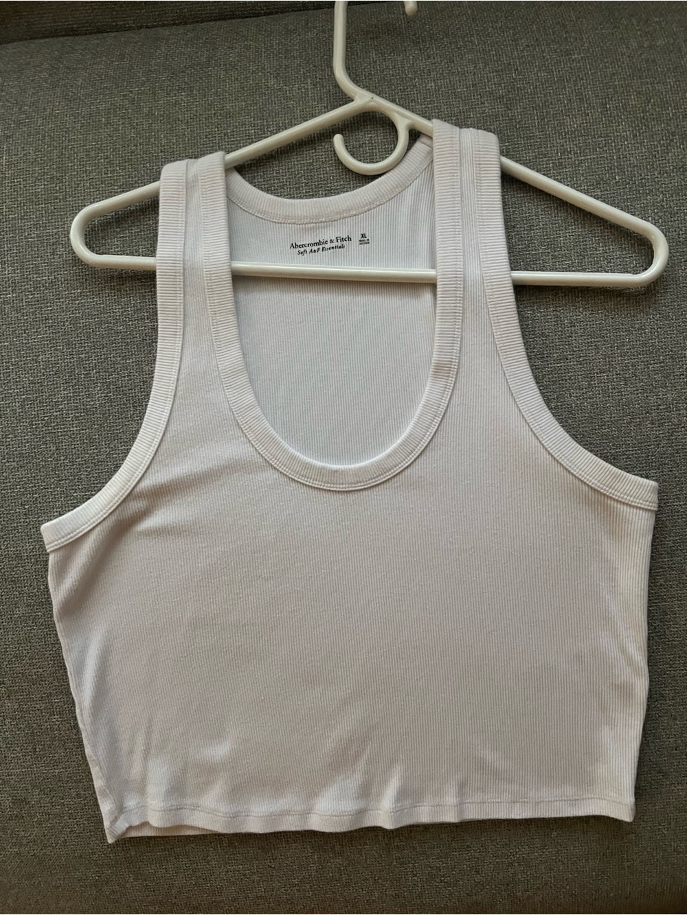 Abercrombie & Fitch Cream Ribbed Cropped Tank